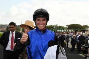 Josh Parr, above, rode Shadow Hero to win the 2020 Randwick Guineas at Randwick. Photo by Steve Hart.