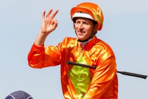 Hugh Bowman, above, rides English stayer Marmelo in the 2017 Melbourne Cup at Flemington. Photo by Sarah Ebbett.